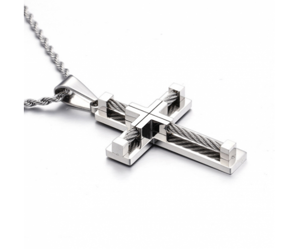 Cross Cable Pendant for men