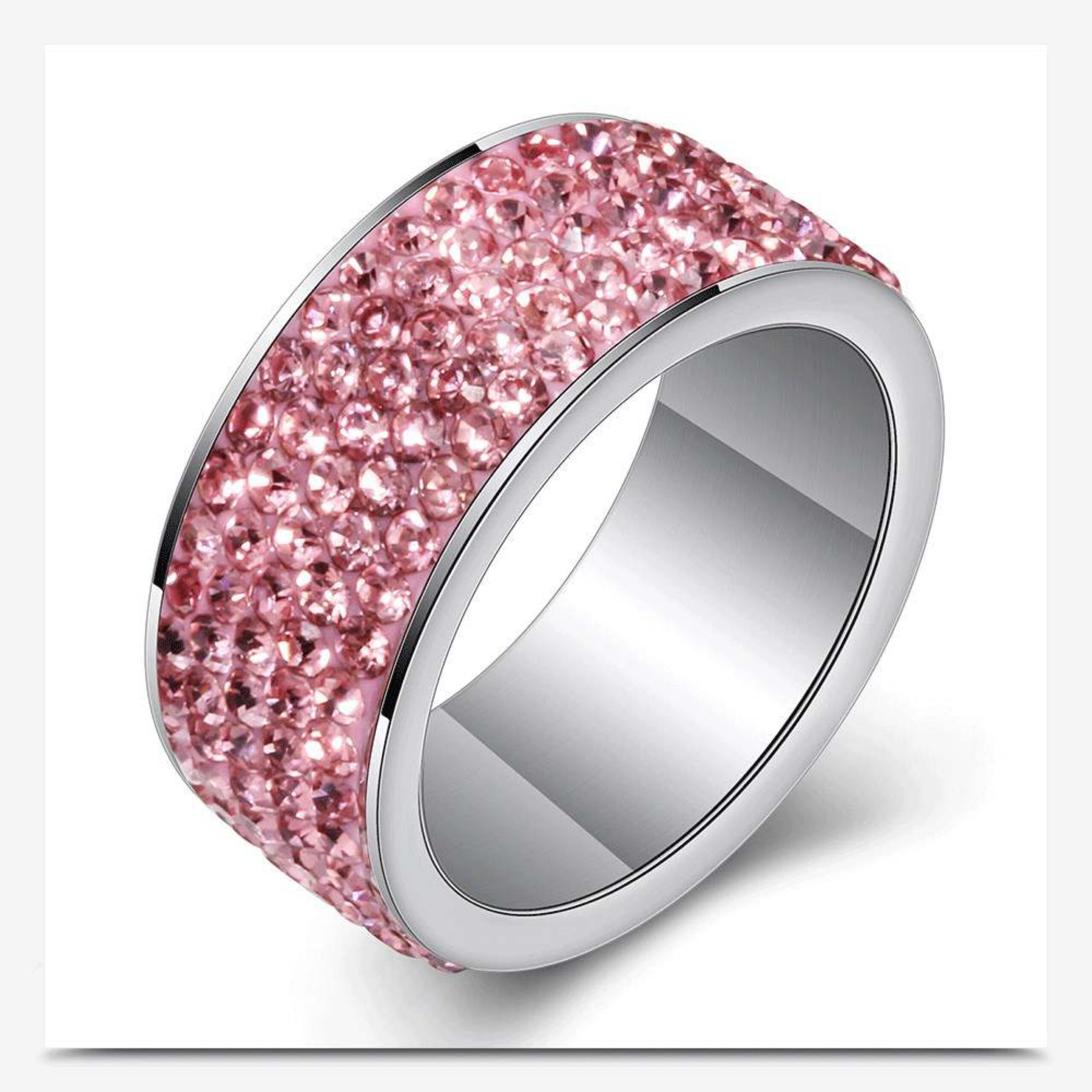 Crystal Light Pink Ring