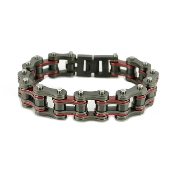 Gun Metal Red Bike Chain