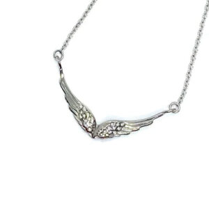 Stainless Steel Crystal Wide Wing