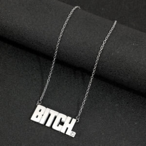 Stainless Steel Clear Crystal Bitch