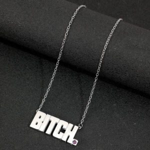 Stainless Steel Purple Crystal Bitch