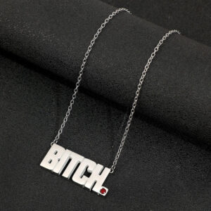 Stainless Steel Red Crystal Bitch