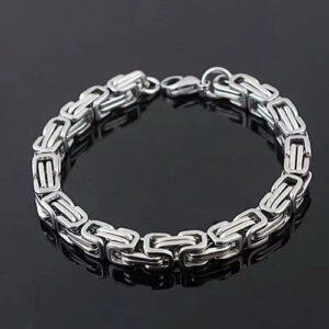 Stainless Steel Byzantine Bracelet Silver