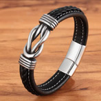 Stainless Steel Leather Bracelet Length