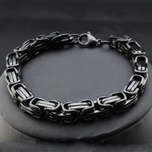 Stainless Steel Black Byzantine Bracelet