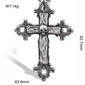 Stainless Steel Cross Skull Pendant 